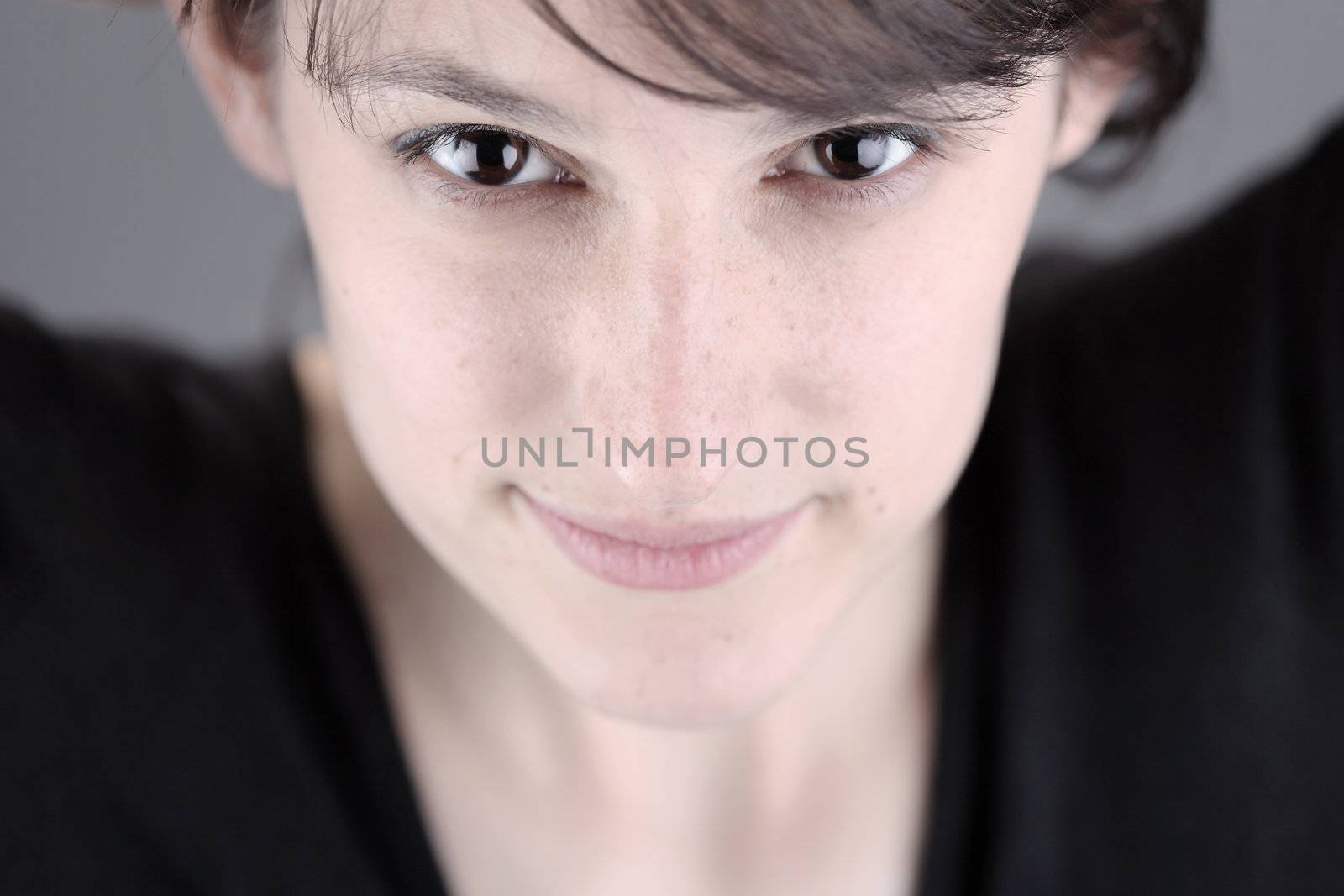 Close up studio portrait of a beautiful girl