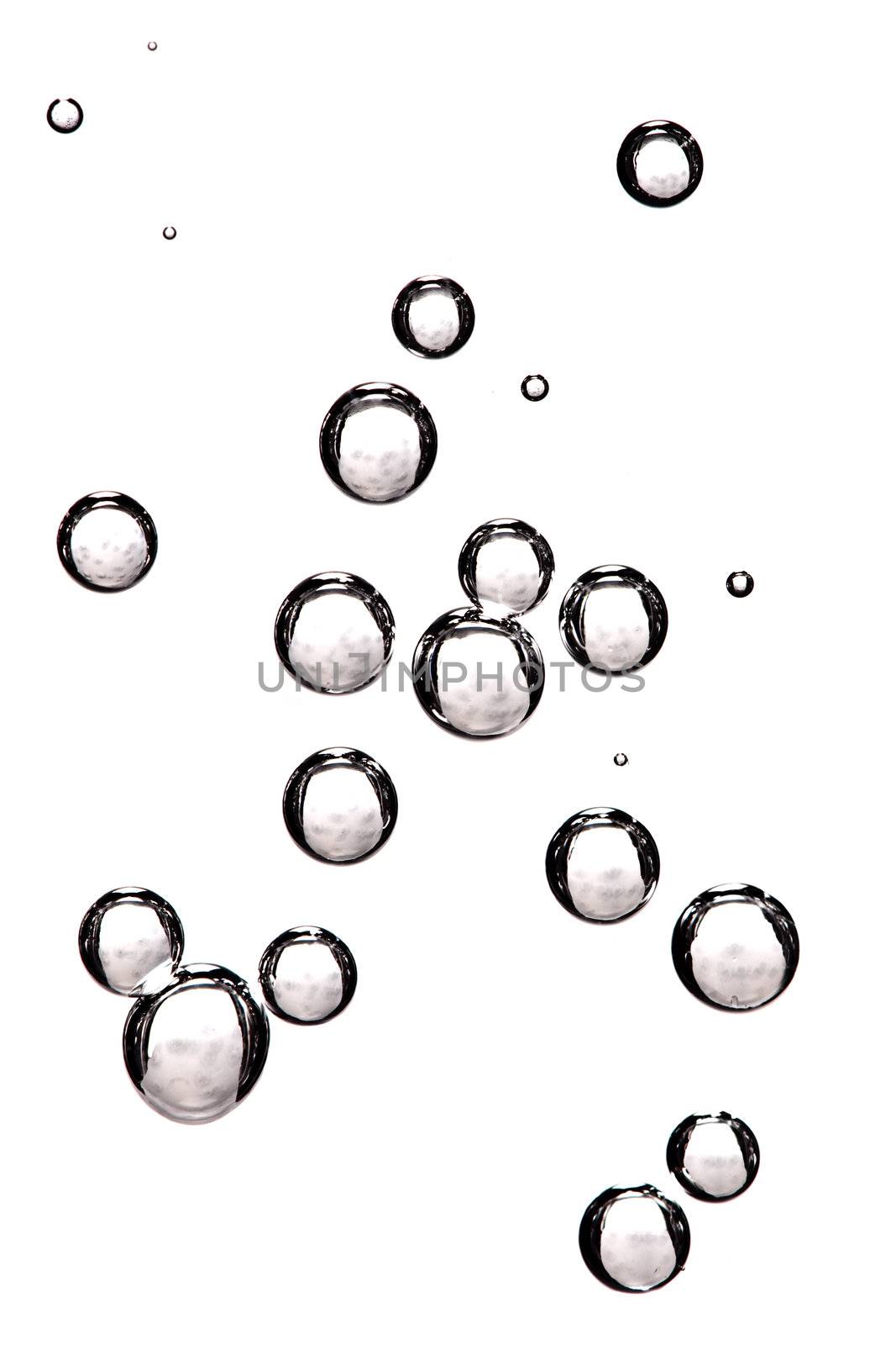 air bubbles in water, abstract close up photo