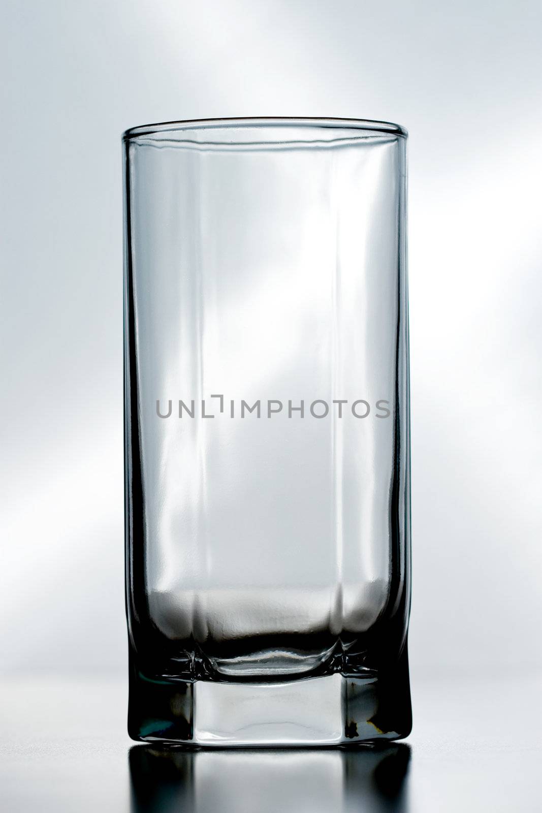 single empty crystal glass