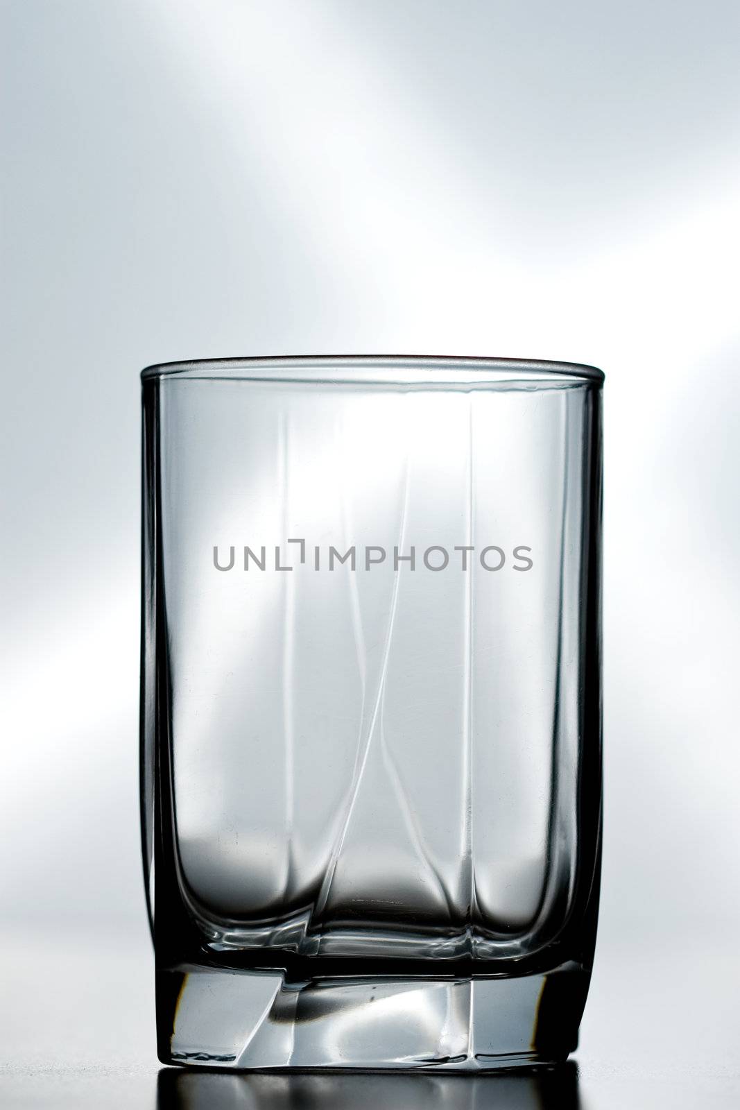 single empty crystal glass