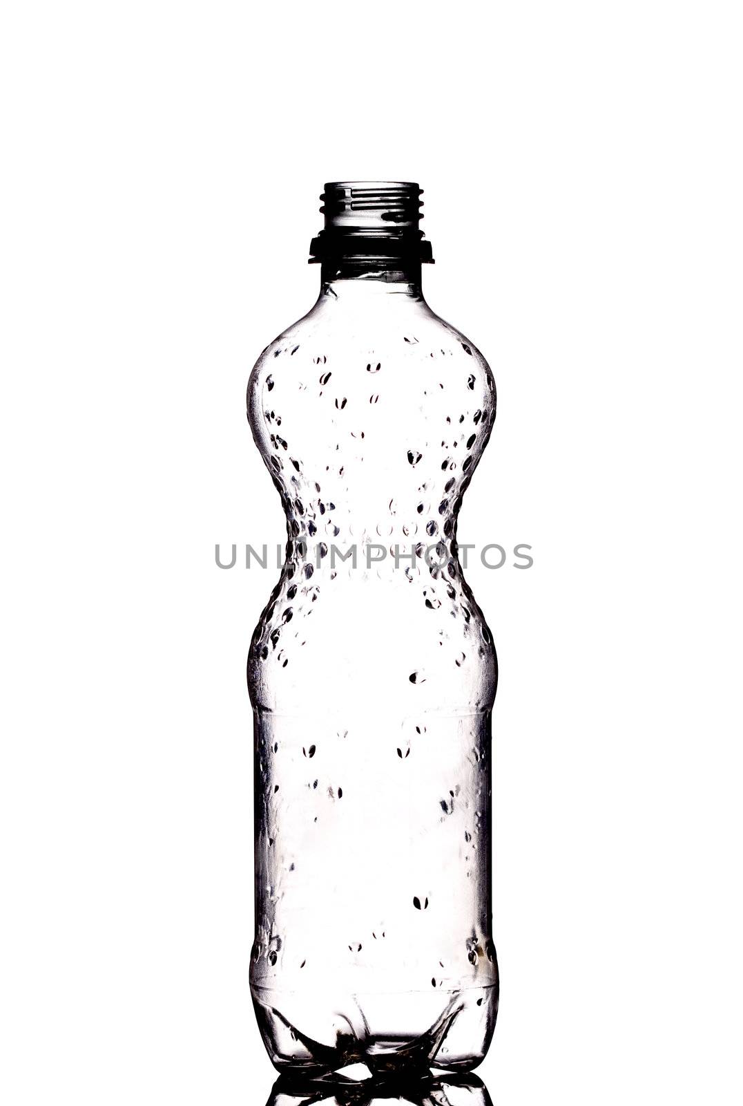 empty water bottle isolated on white background