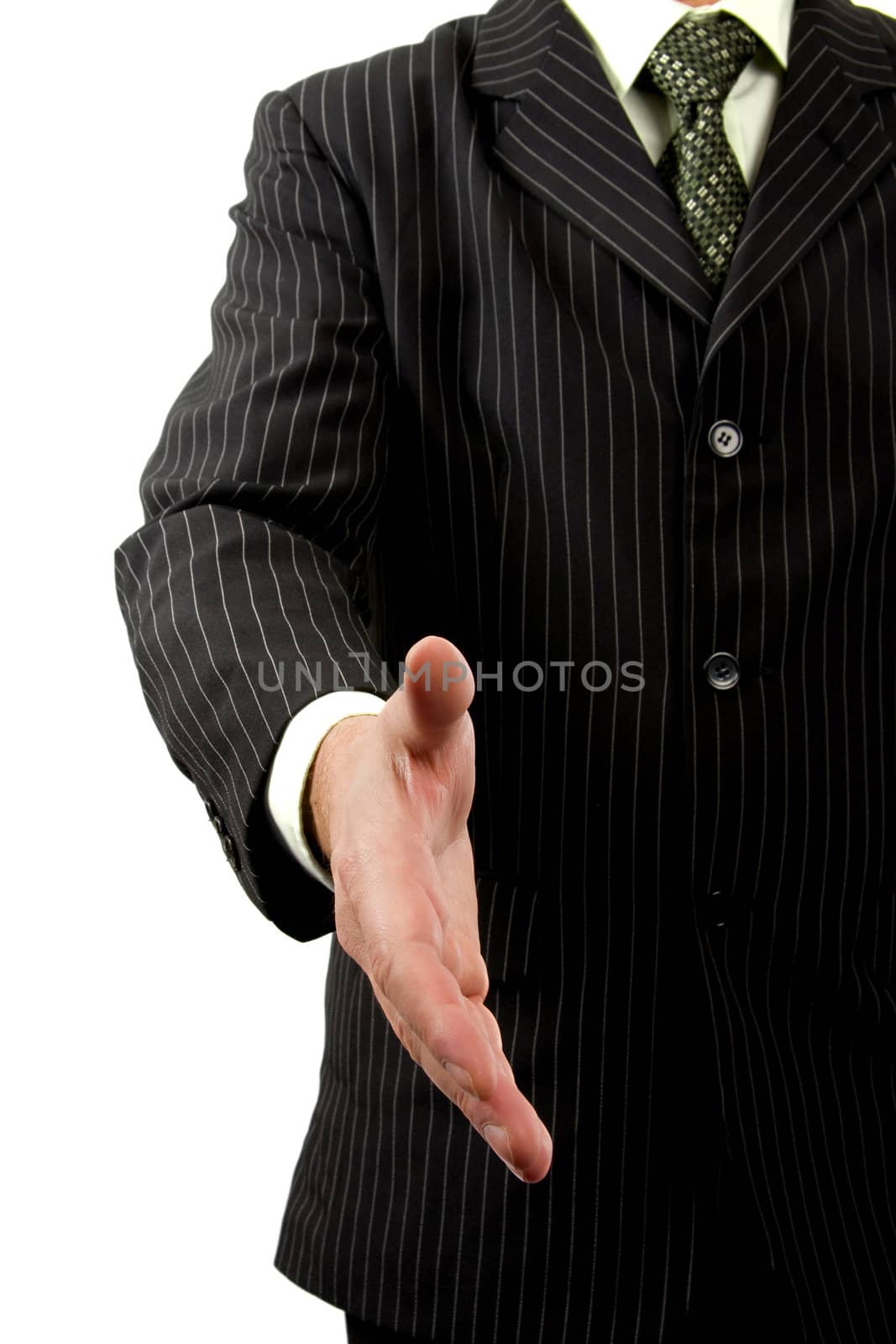 Businessman is shaking your hand