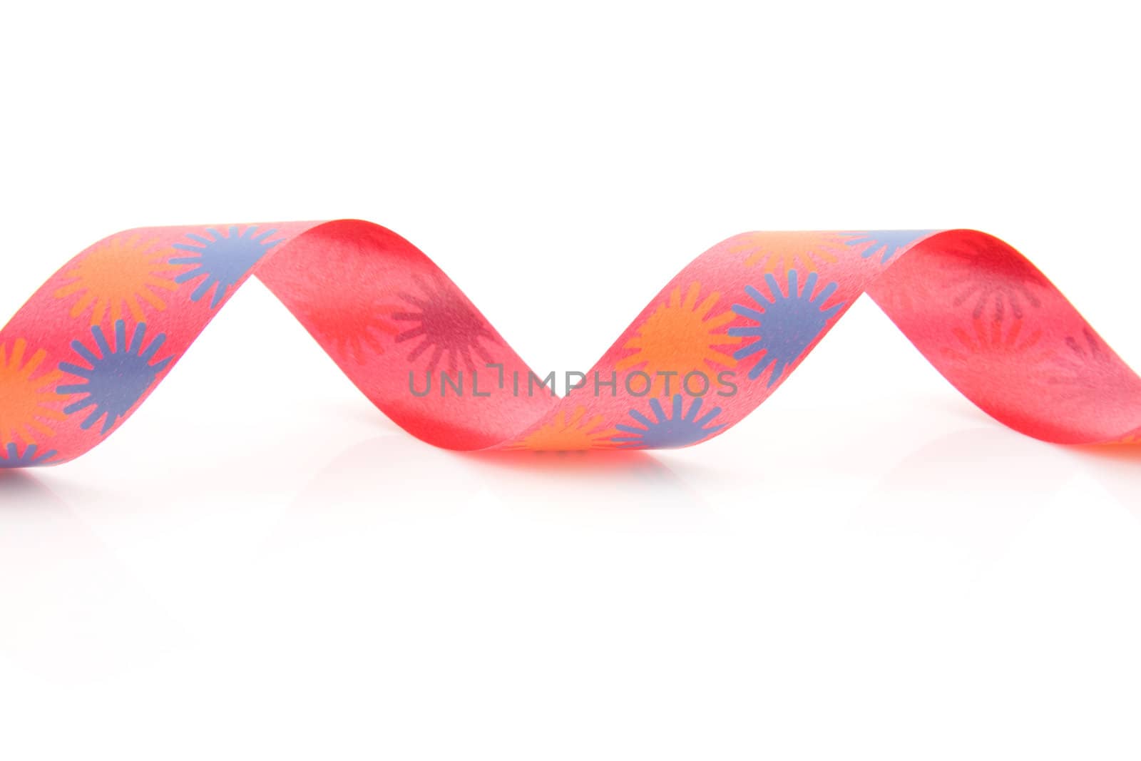 colorful streamer isolated on white background