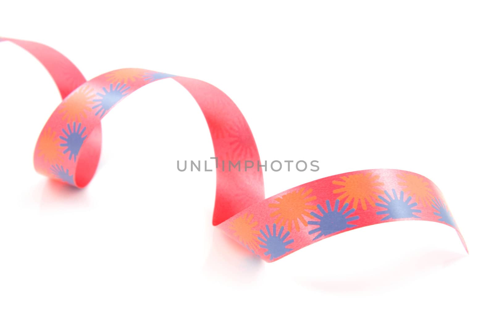 colorful streamer isolated on white background