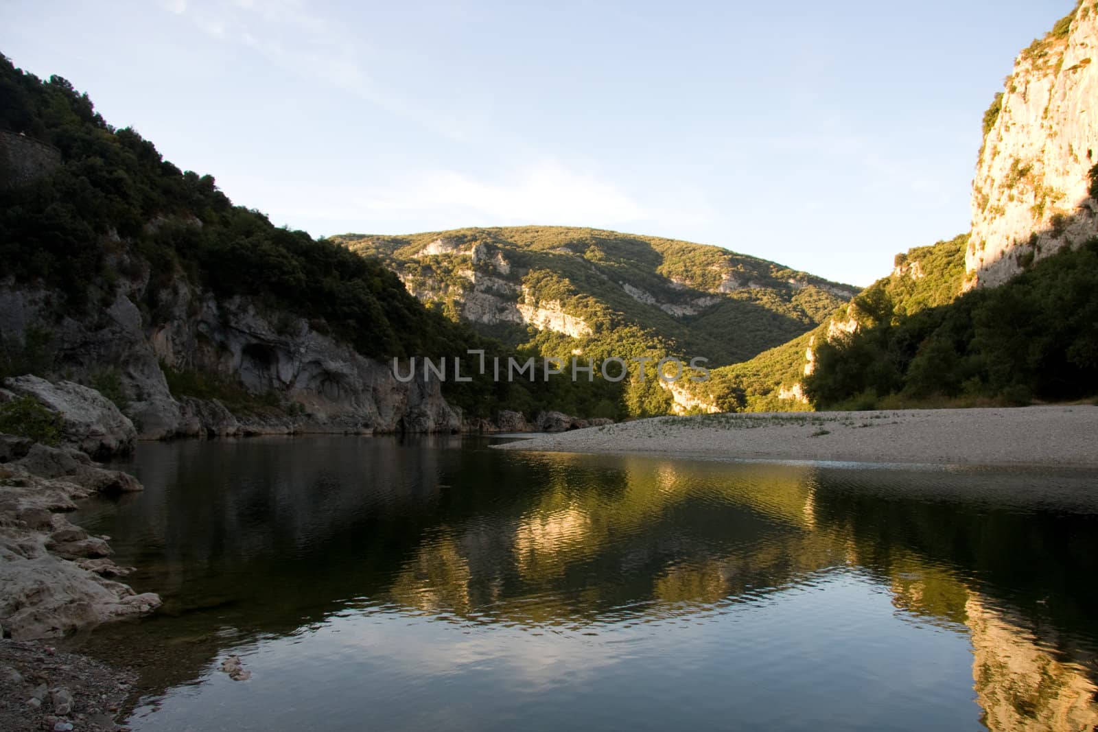 Very quiet place on the ardeche in France, taken in the early morning before people were coming