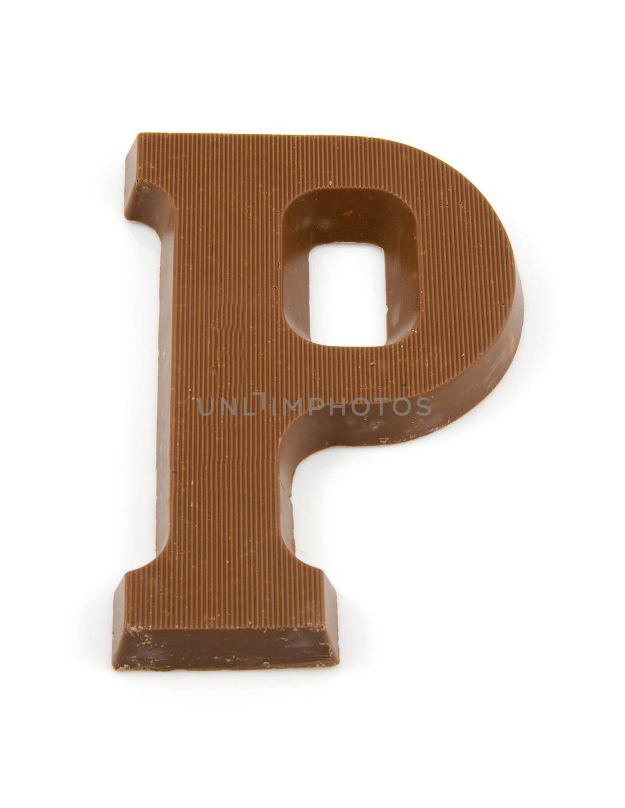 Chocolate letter P for Sinterklaas, event in the Dutch in december