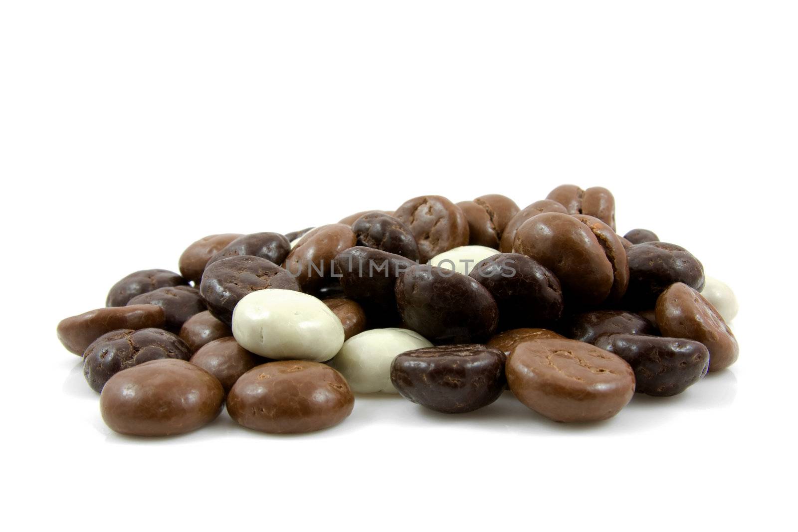 chocolate gingernuts, pepernoten, in closeup. Tyical Dutch candy for 5 december.
