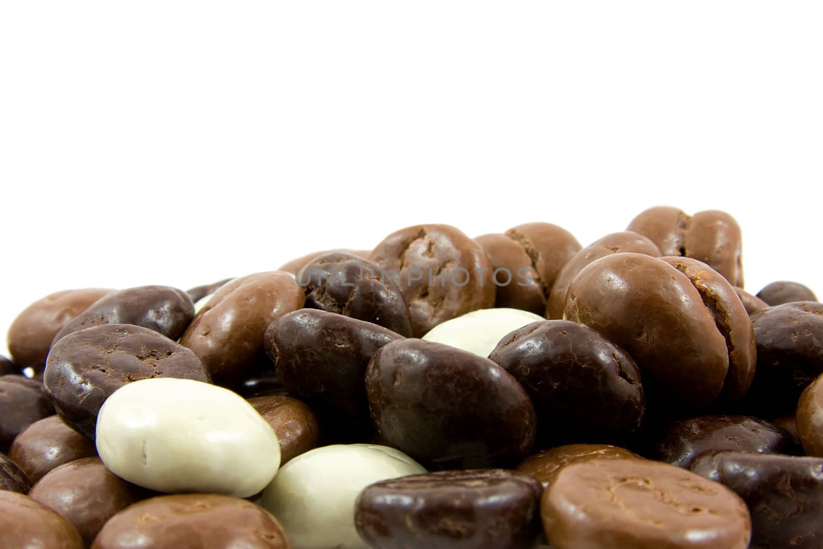 chocolate gingernuts, pepernoten, in closeup. Tyical Dutch candy for 5 december.