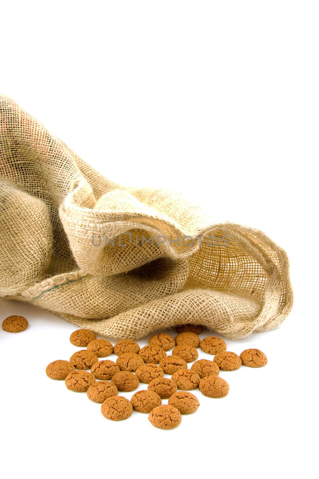 Typical Dutch celebration: Sinterklaas with bag and ginger nuts, ready for the kids in december