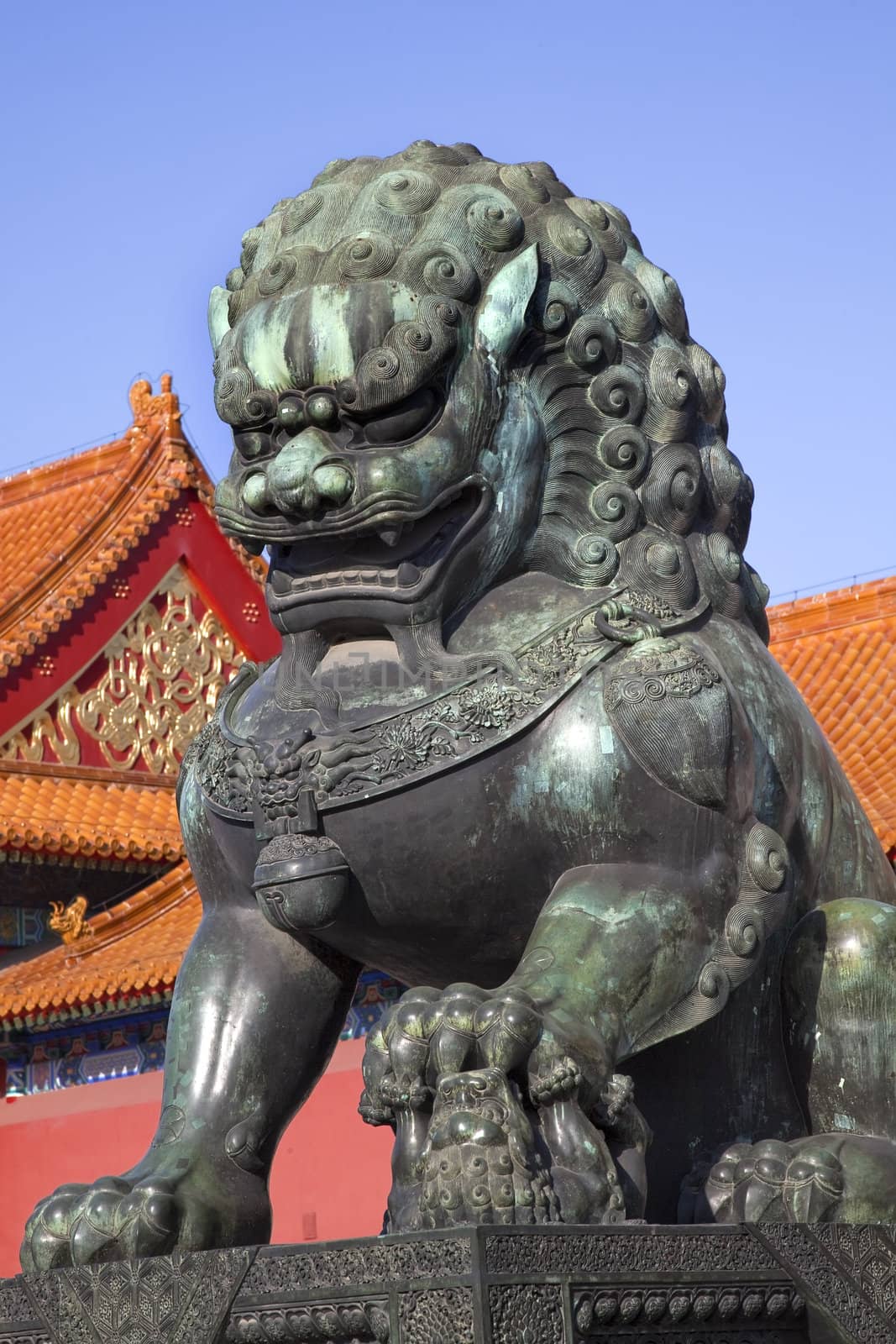 Dragon Bronze Statue Gugong Forbidden City Palace Beijing China by bill_perry