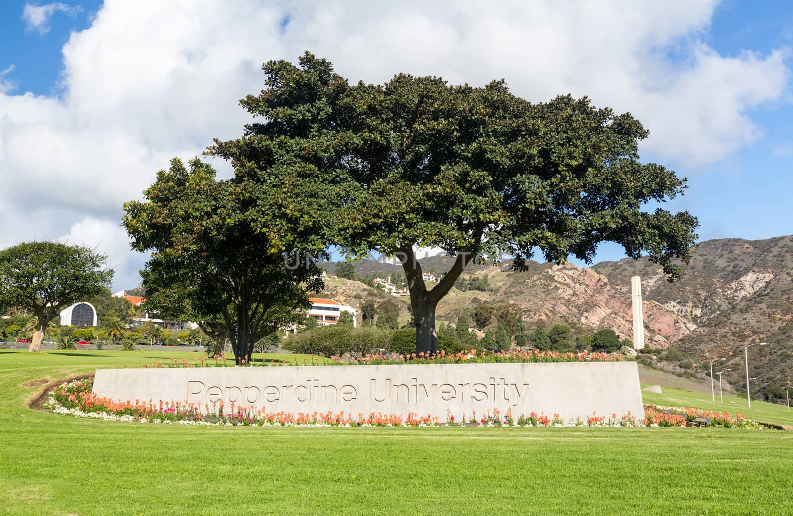 MALIBU, CALIFORNIA - DECEMBER 13: Grounds of Pepperdine University Malibu on December 13, 2012. The university opened at this site in September 1972
