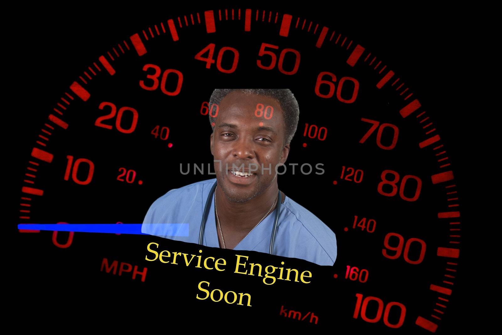 Speedometer with service engine light and mechanic warning by GunterNezhoda