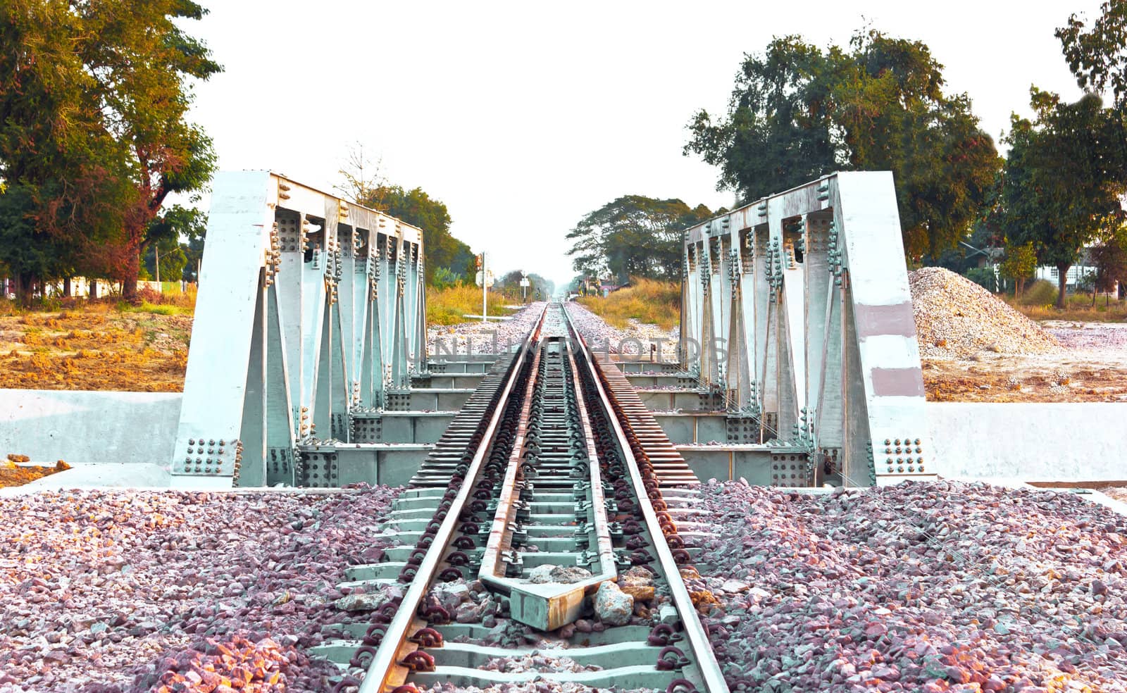Metal railway bridge by sutipp11