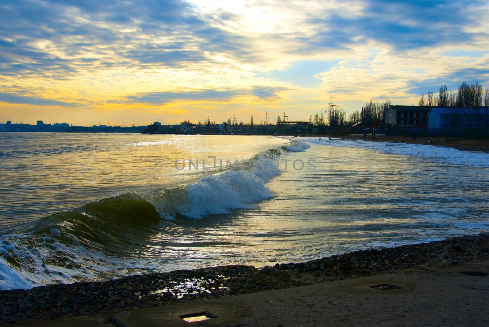 Beautiful sunset on the sea by Zhukow