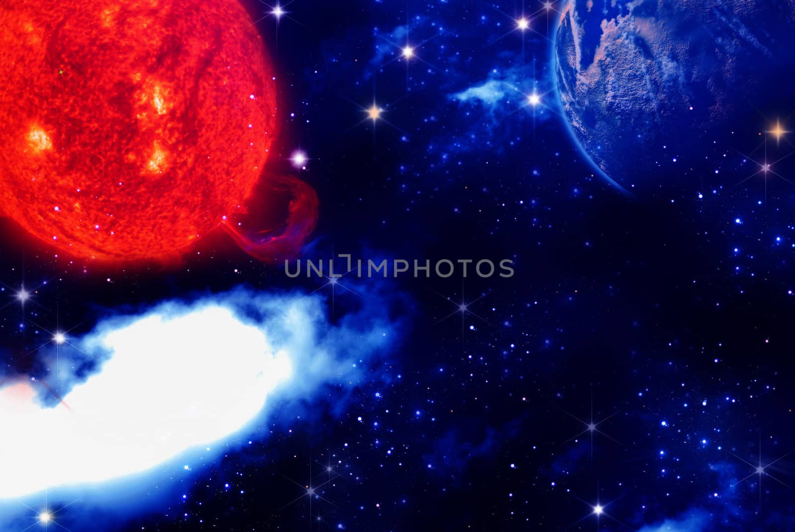 abstract earth, space and star background by Zhukow