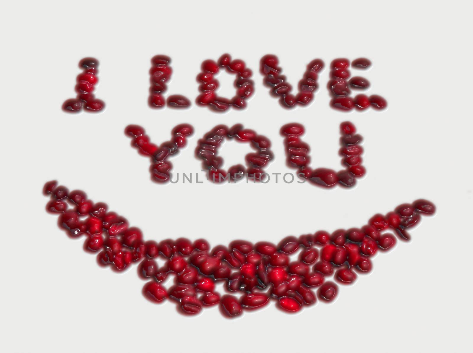 Valentine's greeting  card, red letter with inscription Love You by Zhukow
