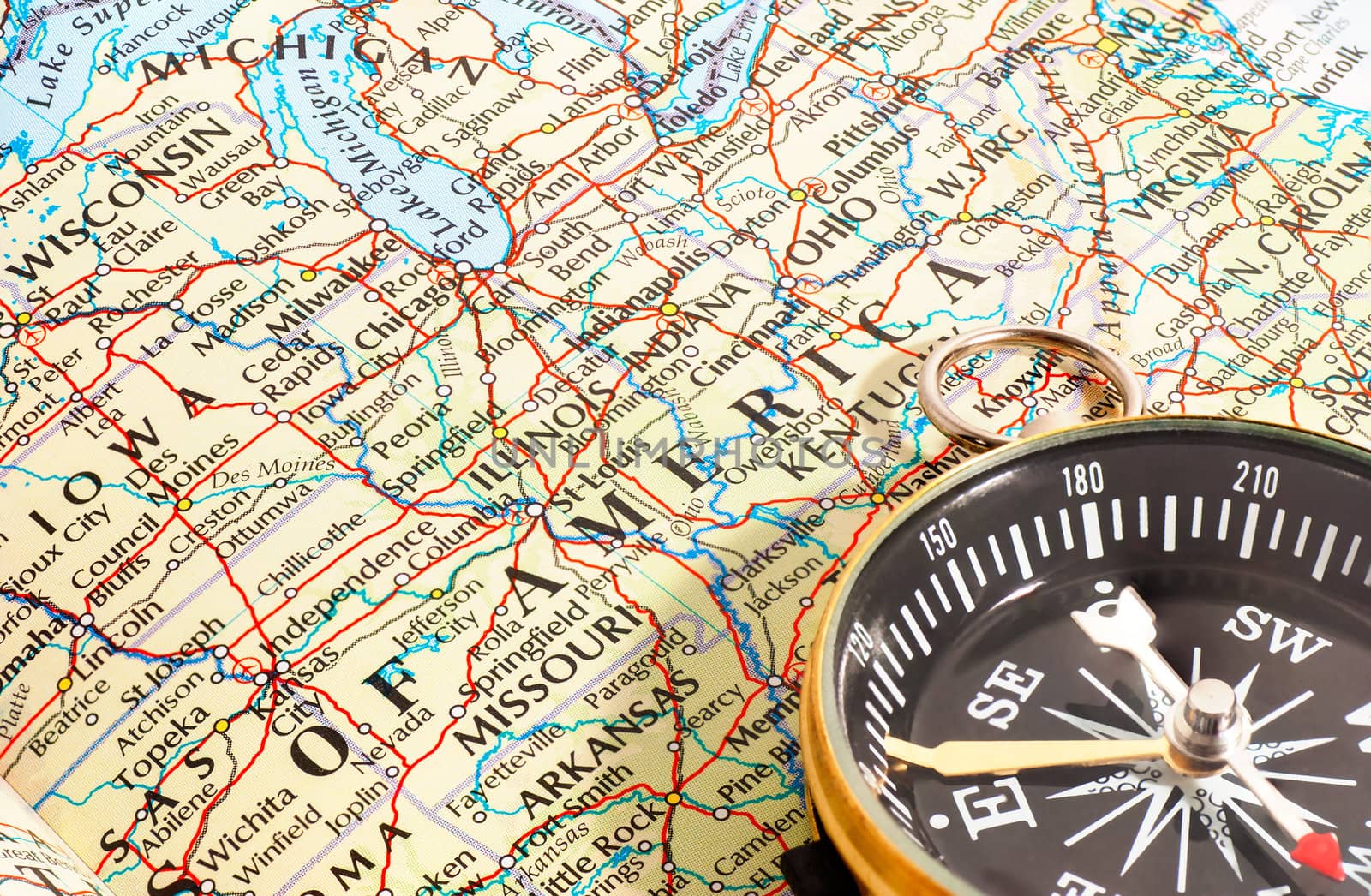 compass and map North America by Zhukow