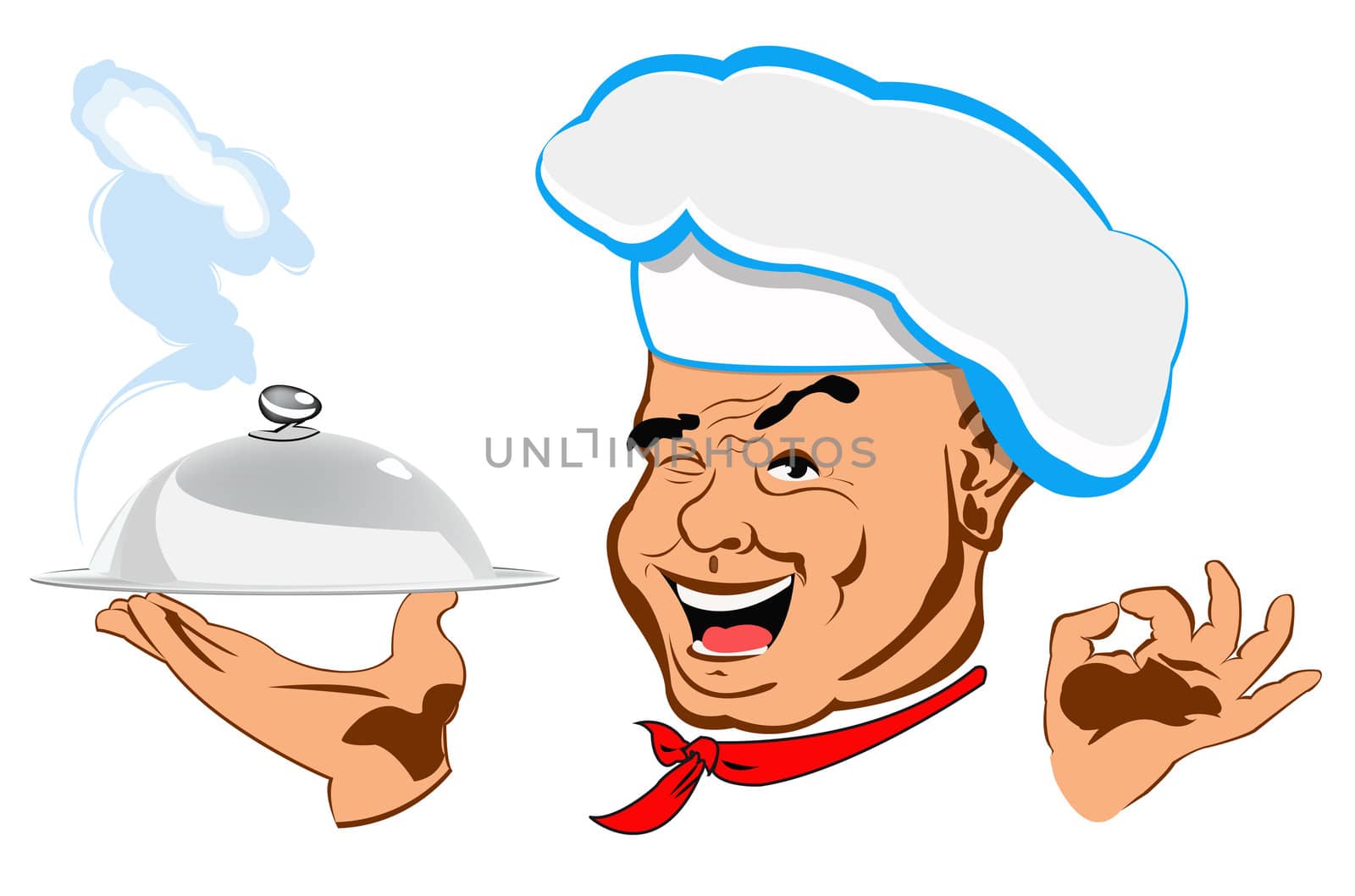 Happy joyful Chef and best food for Gourmet by sergey150770SV