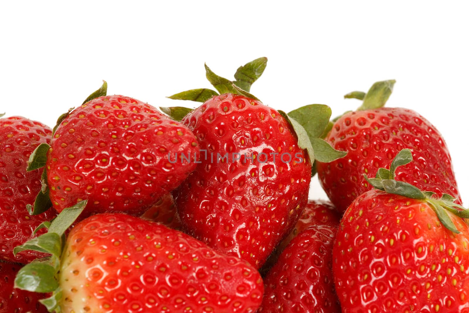 fresh strawberries isolated on white background