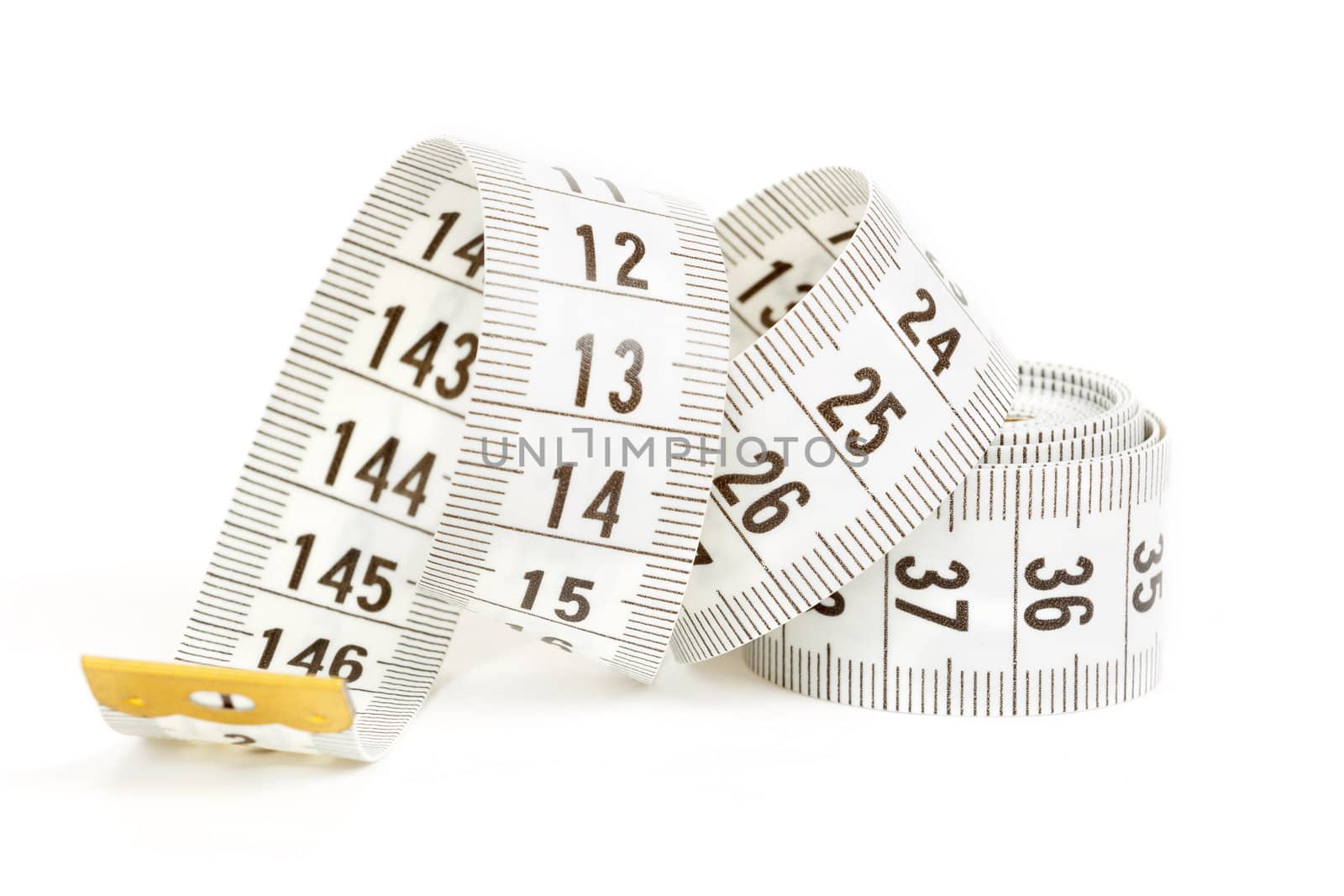 White measuring tape isolated on white by artush