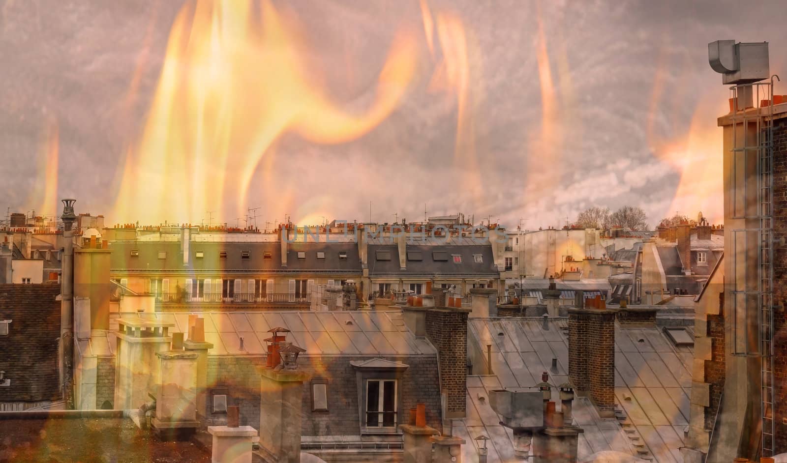 flames on the city, the vision of end of the world