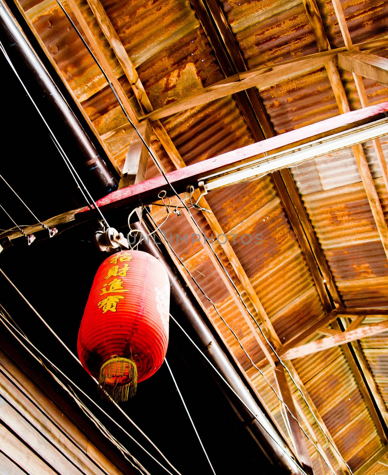 Red chinese lantern by gjeerawut