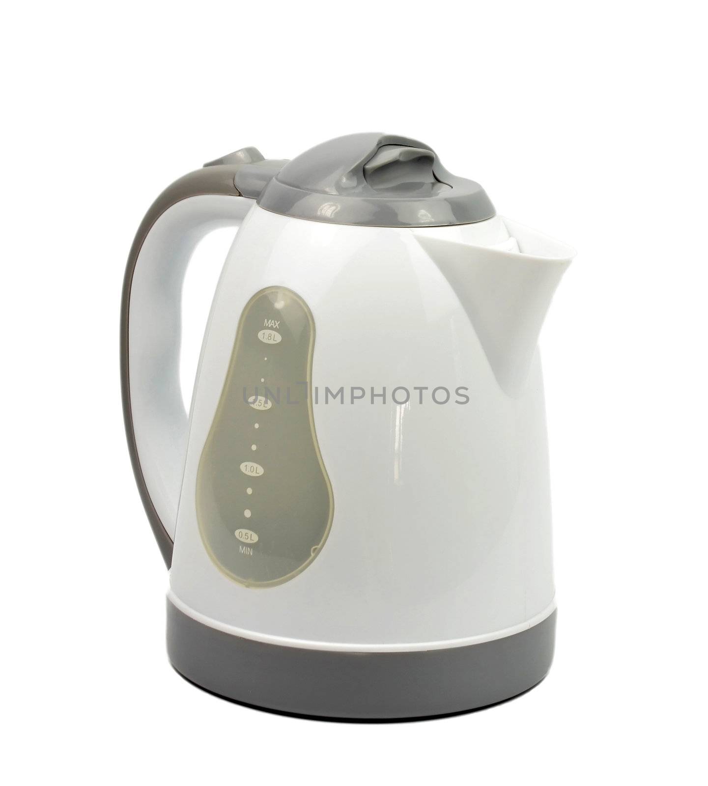 plastic kettle isolated on white background