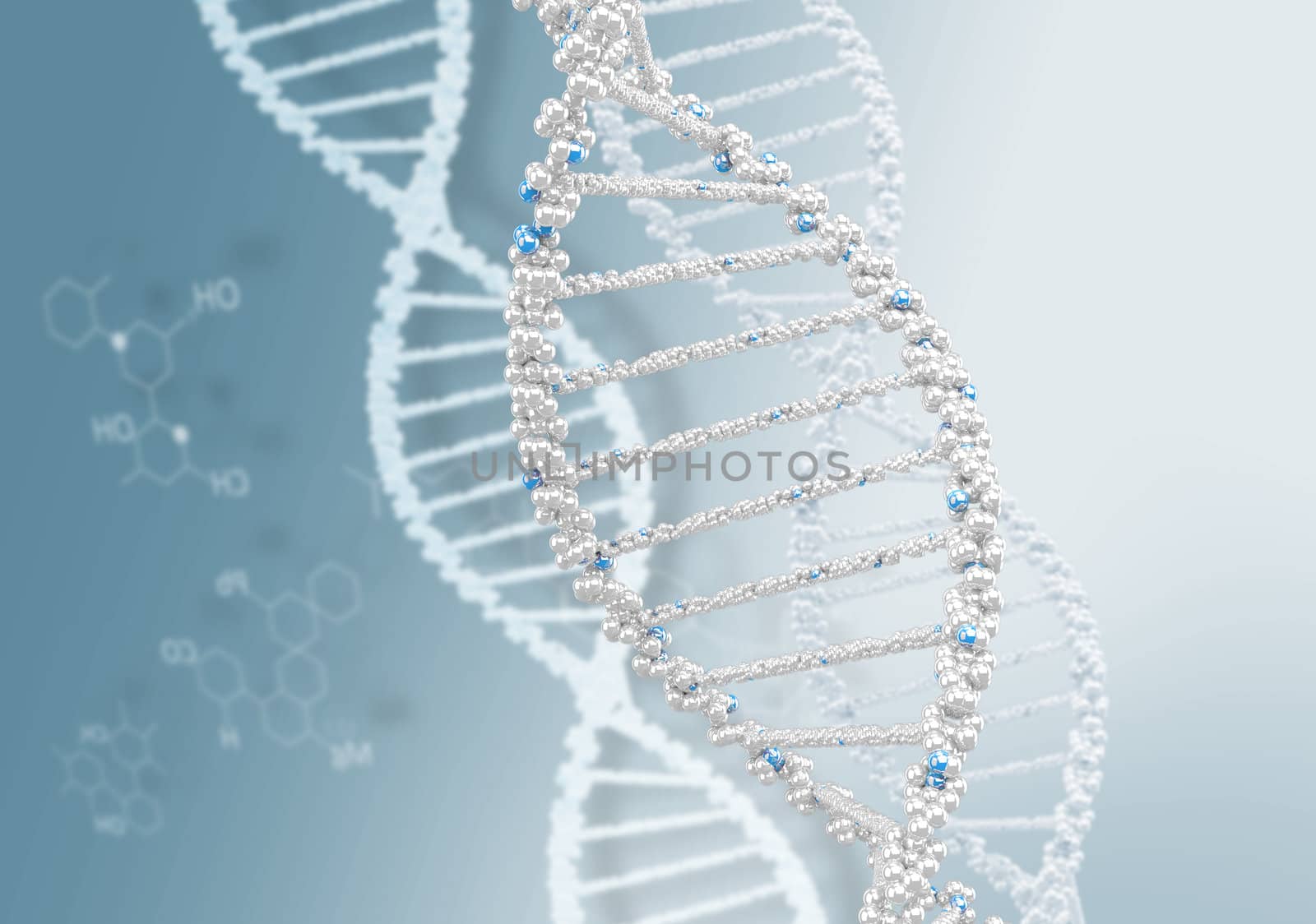 DNA helix against the colored background, scientific conceptual background