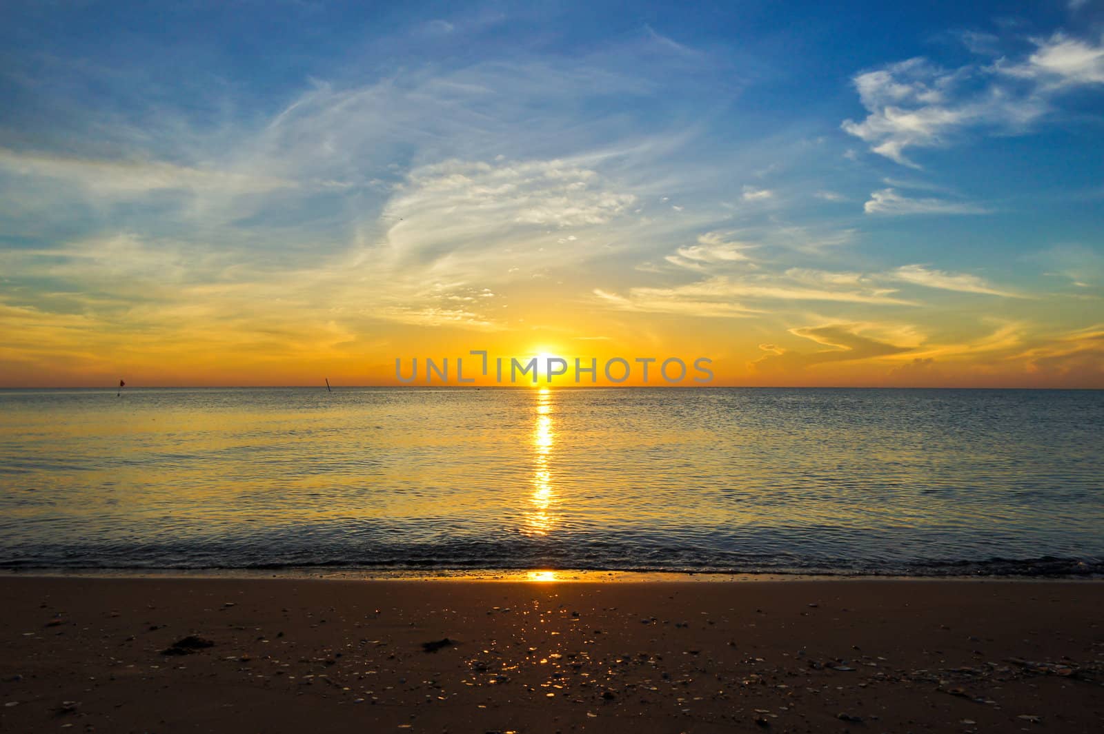 Sunrise at Southern sea Thailand.