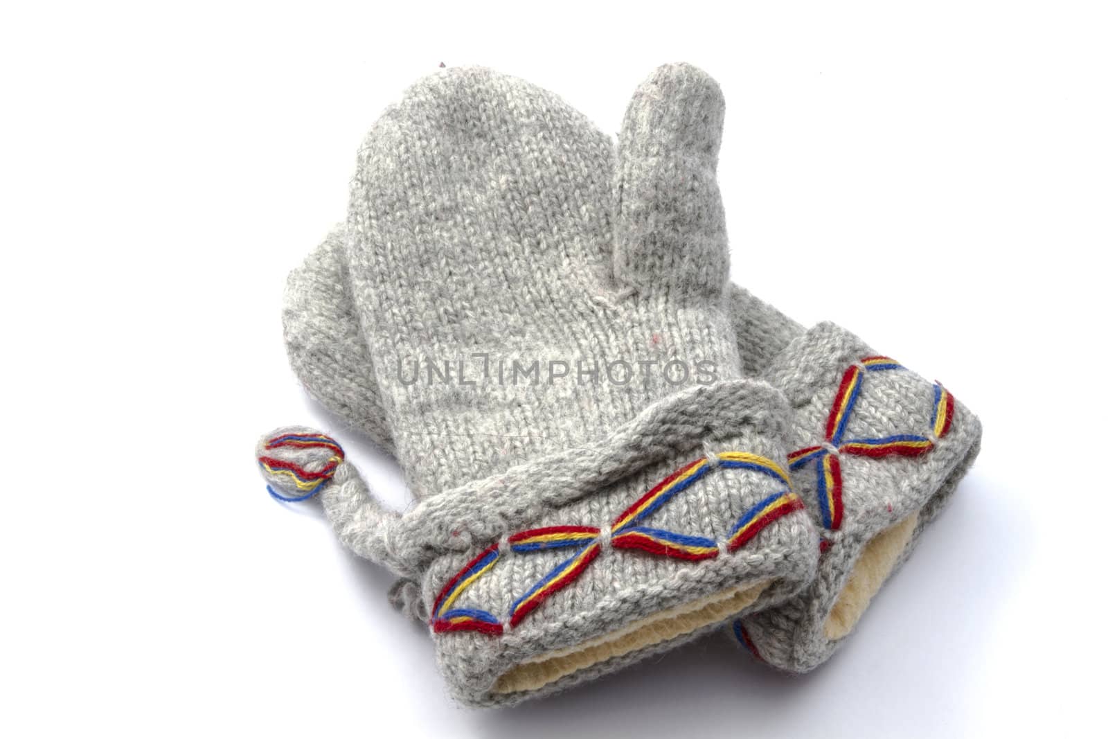 Warm gloves isolated on white background 