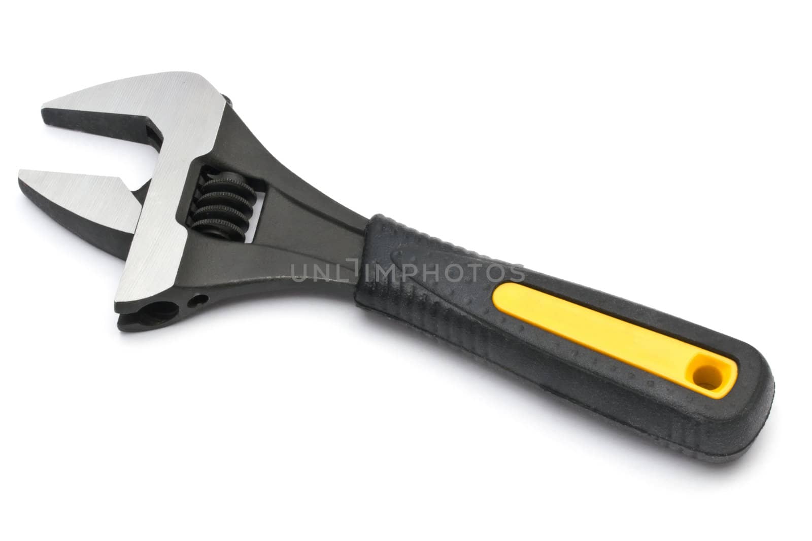 A adjustable wrench isolated on white background 
