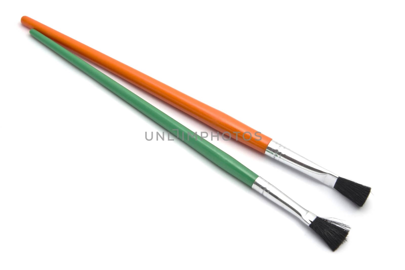 Colorful paintbrushes isolated on white background 
