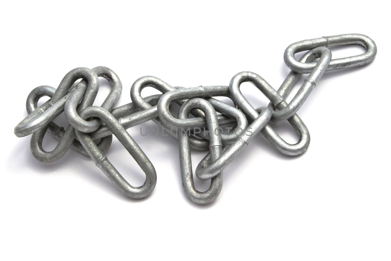Chains closeup on white background 
