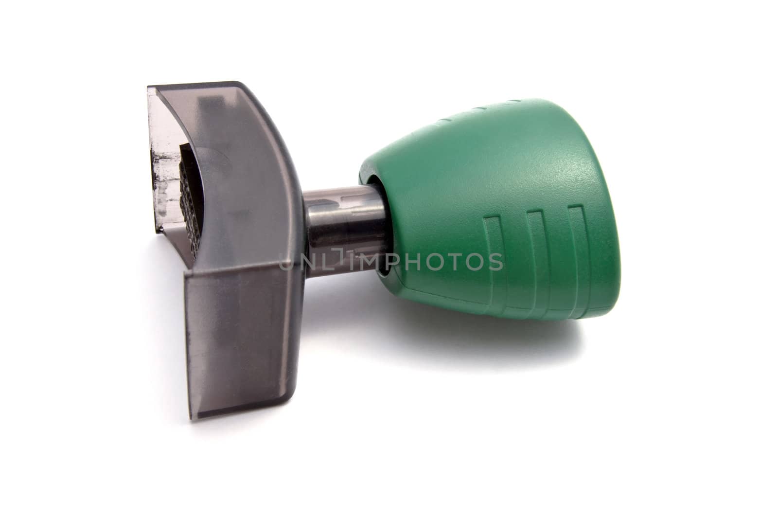 Green stamp isolated on white background 
