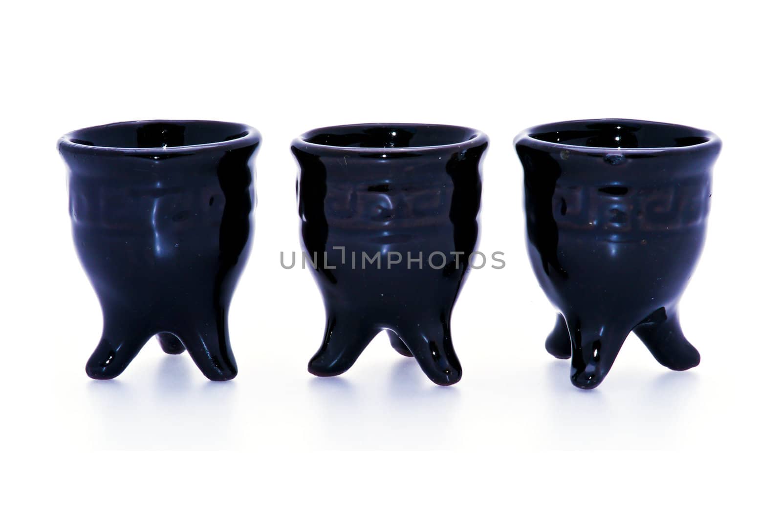 Black tea cup of Chinese on white background