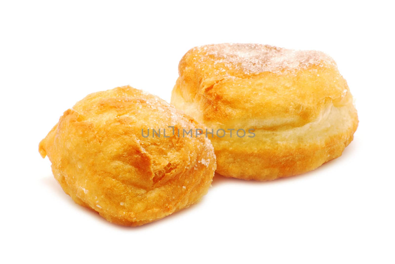 Donuts with sugar isolated on white background