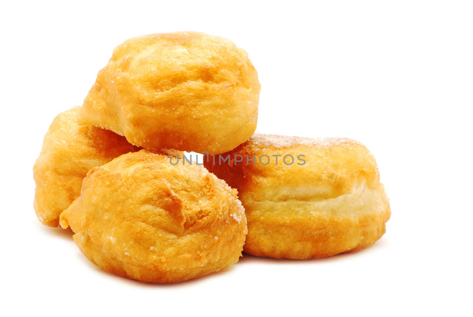 Donuts with sugar isolated on white background