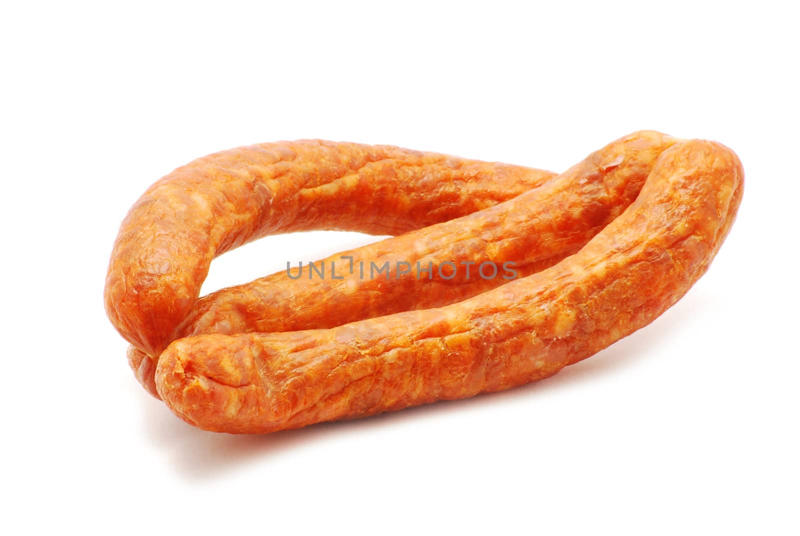Fresh sausages isolated on white background