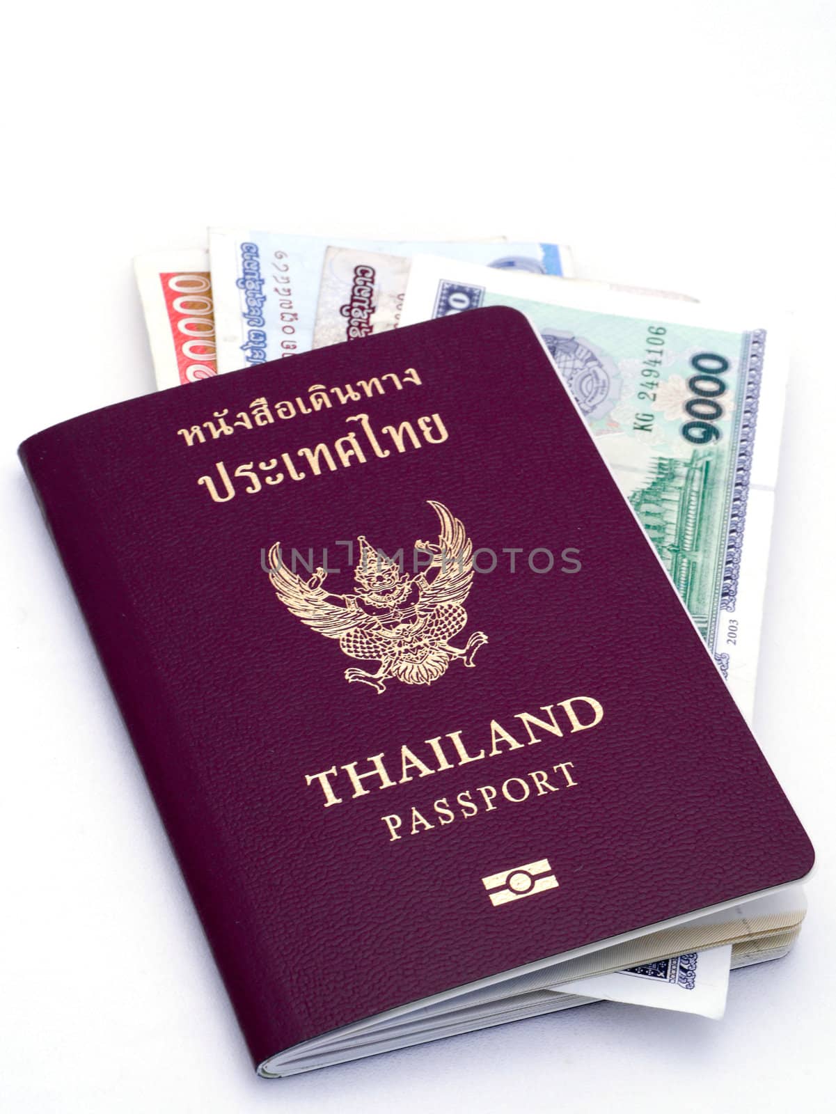Thai passport and Lao money. by Noppharat_th