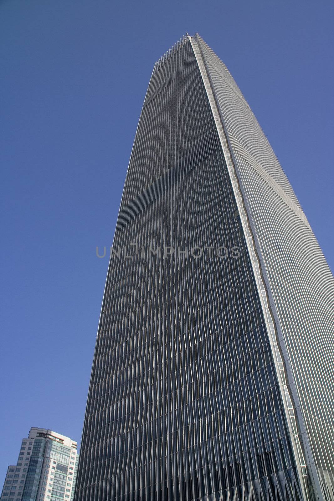 Beijing Skyscraper Guomao Steel Patterns Central Business Distri by bill_perry