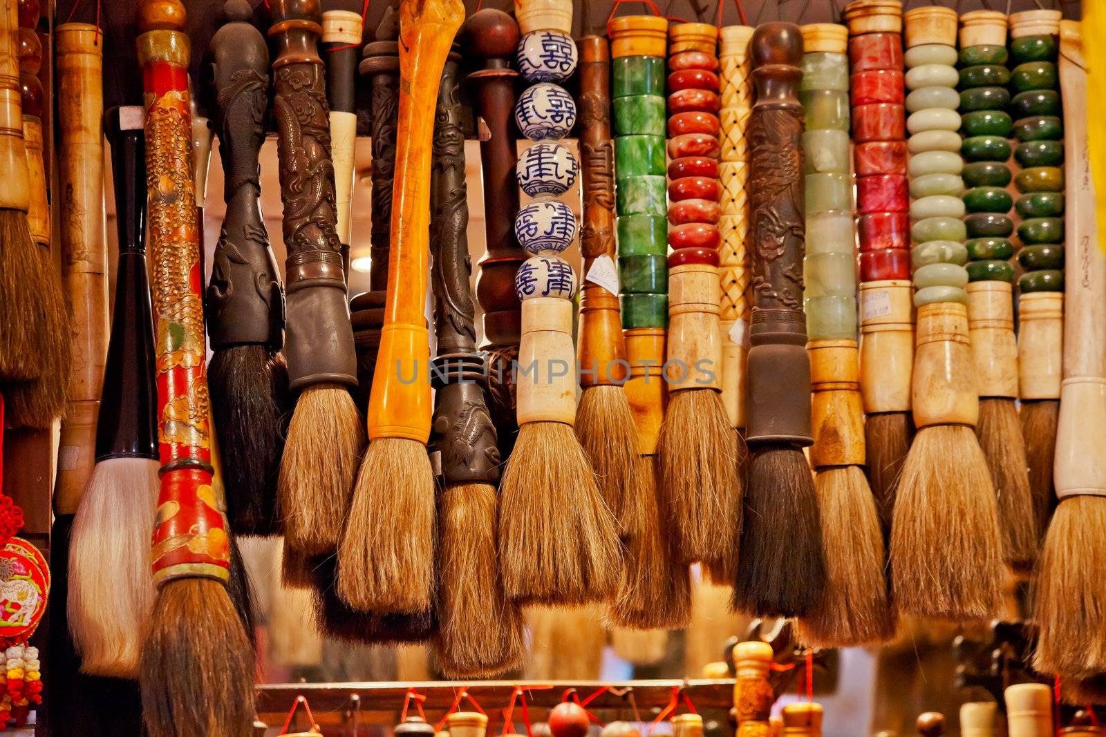 Chinese Colorful Souvenir Ink Brushes Beijing, China  by bill_perry