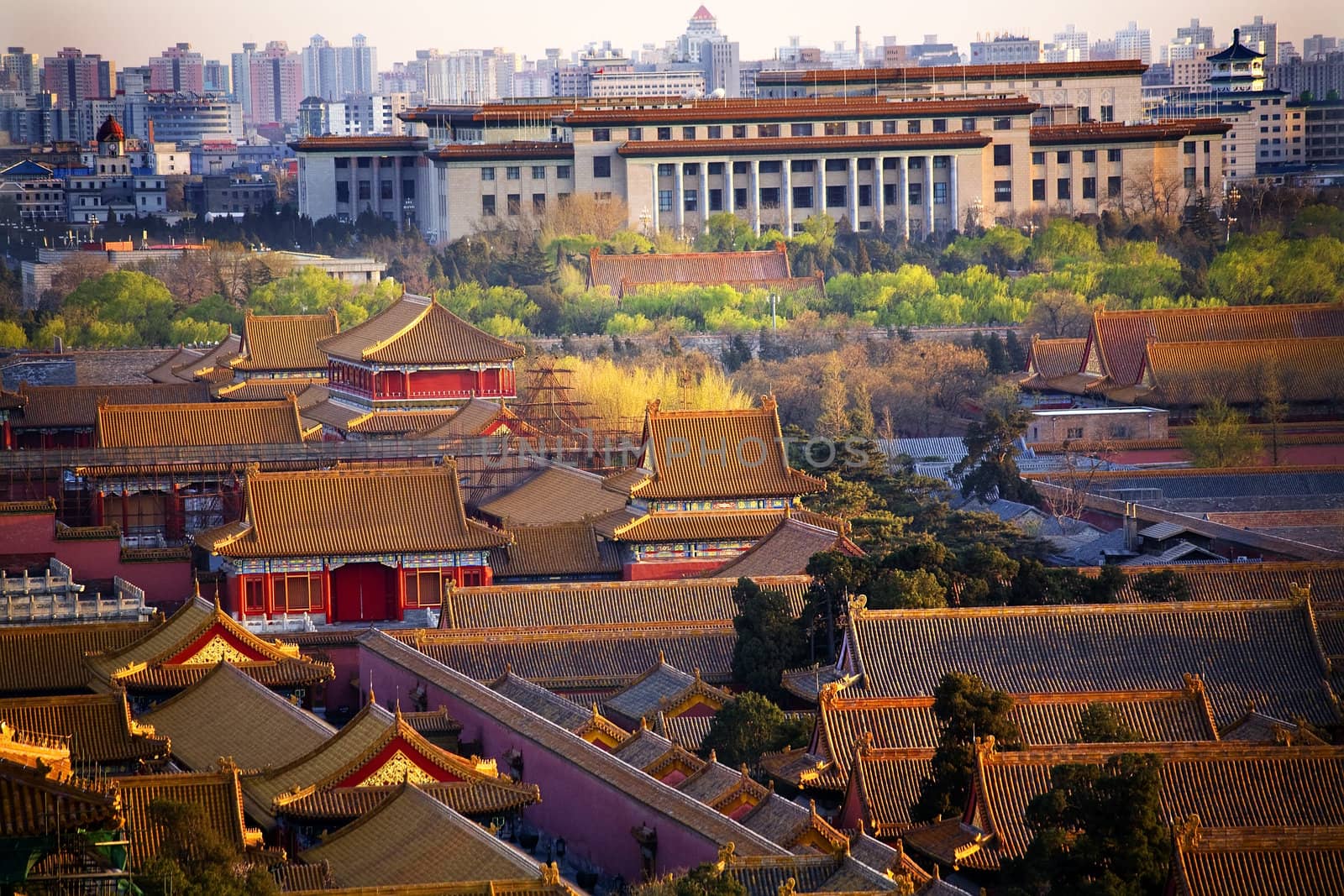 Great Hall of the People Red Pavilion in Forbidden City in Foreg by bill_perry