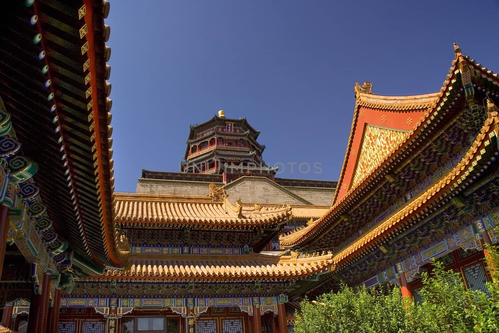 Summer Palace Clear Blue Sky Beijing, China by bill_perry