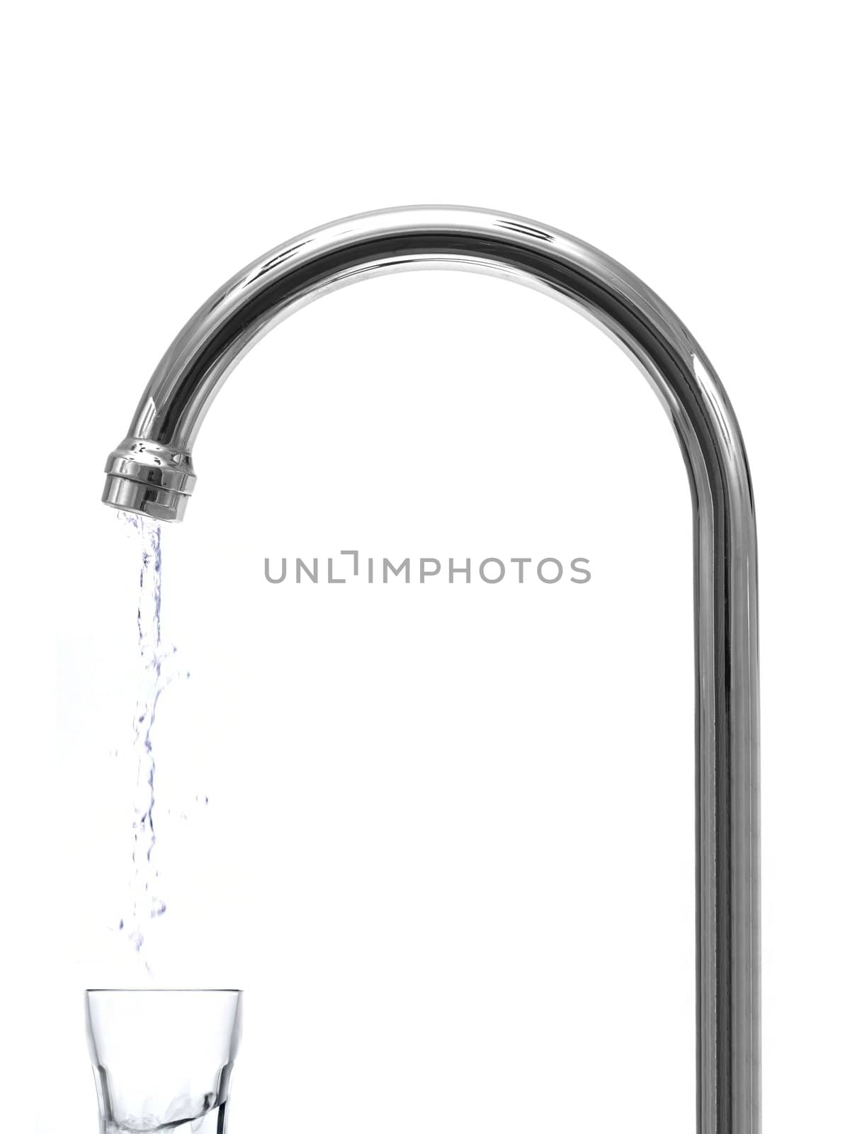 Water faucets isolated against a white background