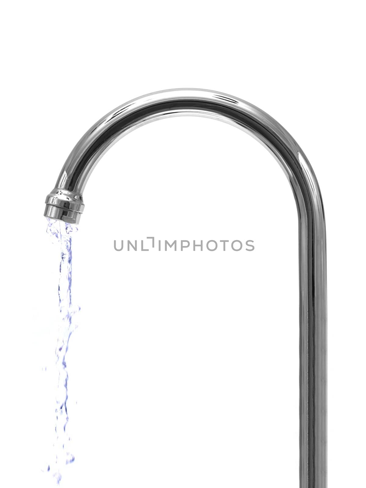 Water faucets isolated against a white background