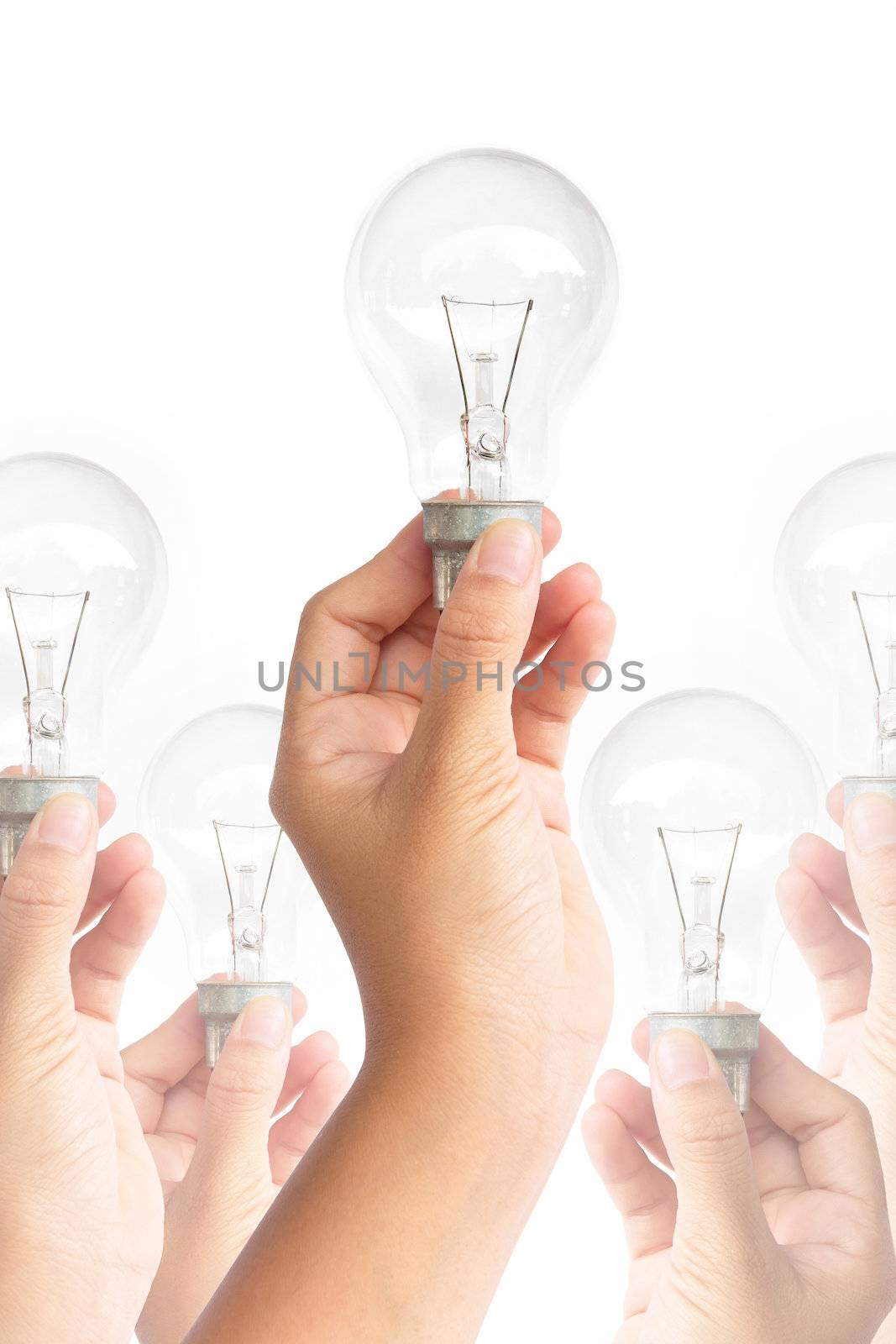 light bulb in hand by ponsulak
