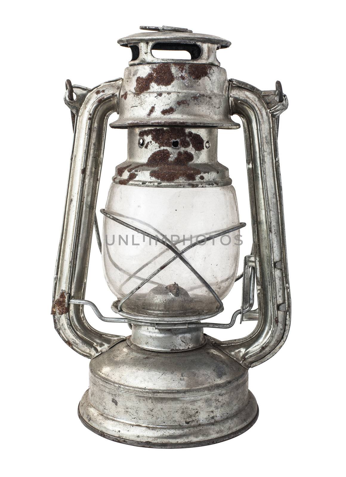 kerosene lamp on a white background