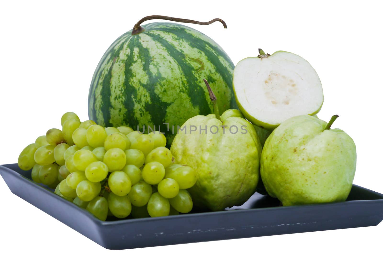 Green fruit for healthy, on isolate white background.
