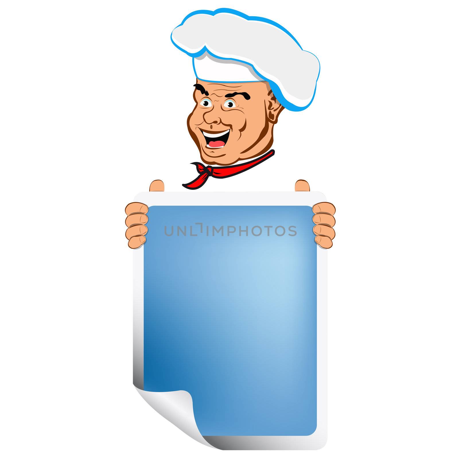 Happy joyful Chef and  your menu by sergey150770SV