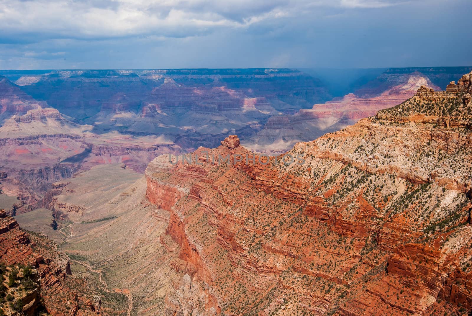 Photograph of the North Rim of the Grand Canyon with a storm fast approaching.